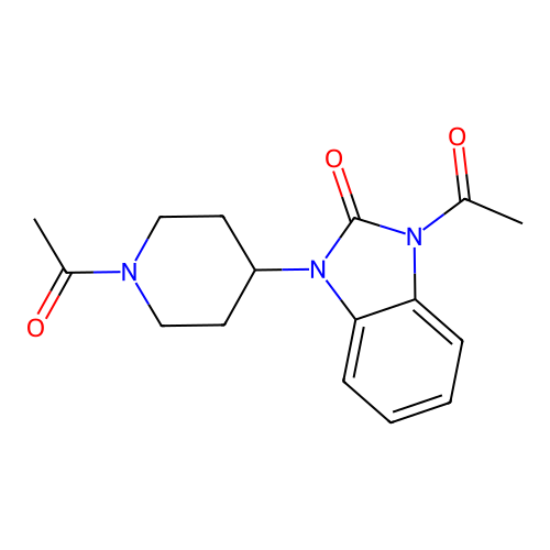 Dihydrobenzimidazol-2-one, 1-acetyl-3, (1-acetyl-4-pyperidyl)- structure