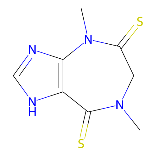 Imidazo[4,5-e][1,4]diazepine-5,8-dithione, 1,4,6,7-tetrahydro-4,7-dimethyl- structure