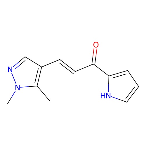 3-(1,5-Dimethyl-1H-pyrazol-4-yl)-1-(1H-pyrrol-2-yl)-propenone structure