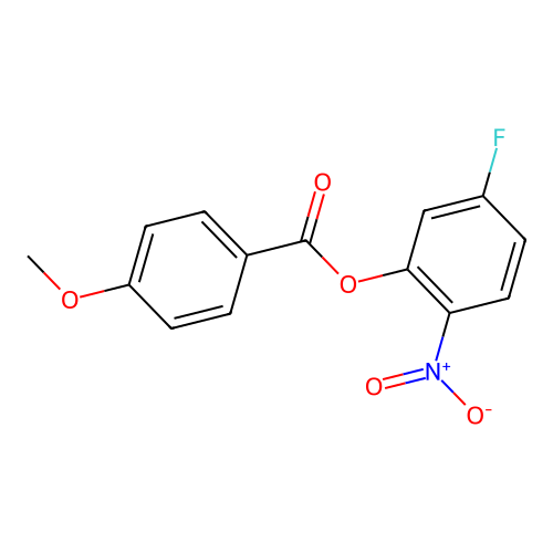 p-Methoxybenzoic acid, 5-fluoro-2-nitrophenyl ester structure