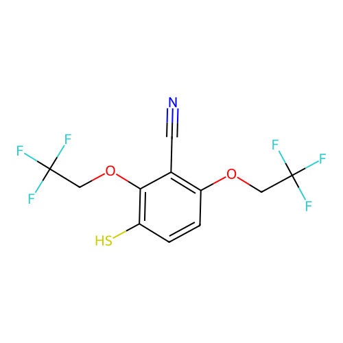 3-Sulfanyl-2,6-bis(2,2,2-trifluoroethoxy)benzonitrile structure