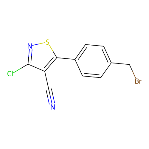 5-[4-(Bromomethyl)phenyl]-3-chloro-4-isothiazolecarbonitrile structure