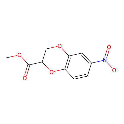 6-Nitro-2,3-dihydro-benzo[1,4]dioxine-2-carboxylic acid, methyl ester structure