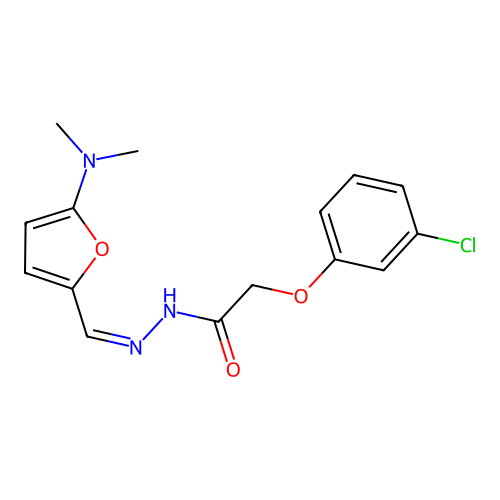2-(3-Chlorophenoxy)-N'-{(Z)-[5-(dimethylamino)-2-furyl]methylene}acetohydrazide structure