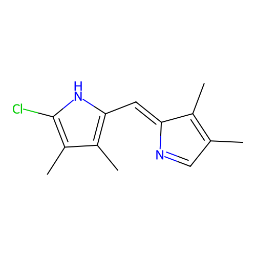 2H-Pyrrole, 5-chloro-3,4-dimethyl-2-(3,4-dimethyl-2(1H)pyrrolylmethylene)- structure