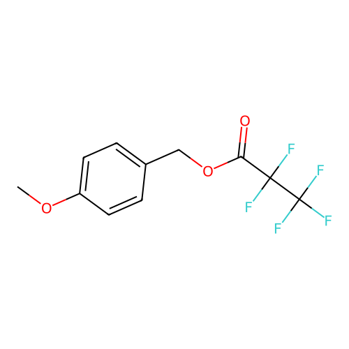 Pentafluoropropionic acid, 4-methoxybenzyl ester structure