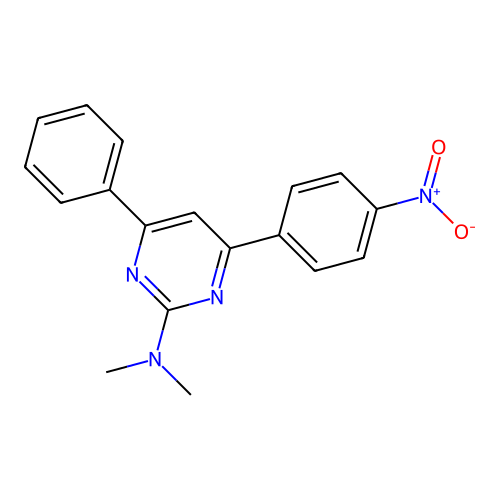 2-Dimethylamino-4-phenyl-6-(4-nitrophenyl)pyrimidine structure