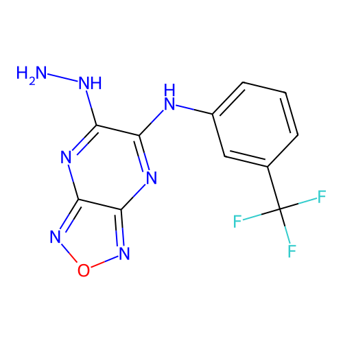 Furazano[3,4-b]pyrazine-5-hydrazine, 6-(3-trifluoromethylphenylamino)- structure