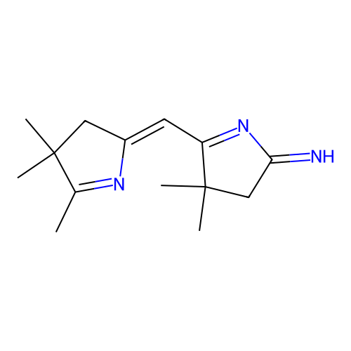 4,4-dimethyl-5-[(Z)-(4,4,5-trimethyl-3H-pyrrol-2-ylidene)methyl]-3H-pyrrol-2-imine structure