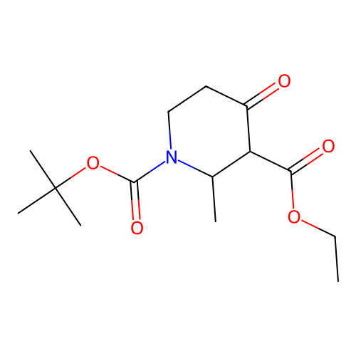1-(1,1-Dimethylethyl) 3-ethyl 2-methyl-4-oxopiperidine-1,3-dicarboxylate structure