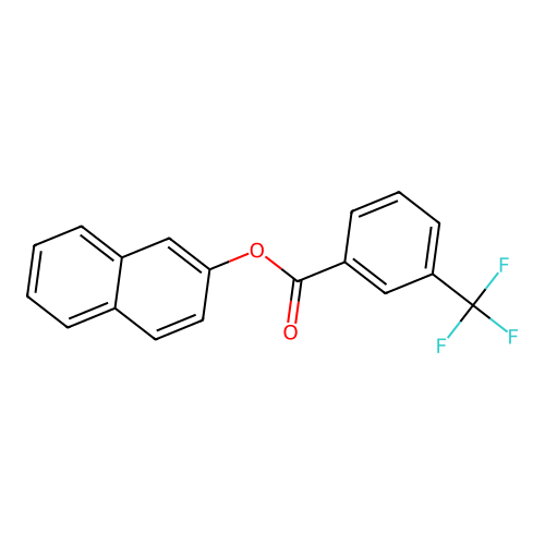 3-Trifluoromethylbenzoic acid, 2-naphthyl ester structure