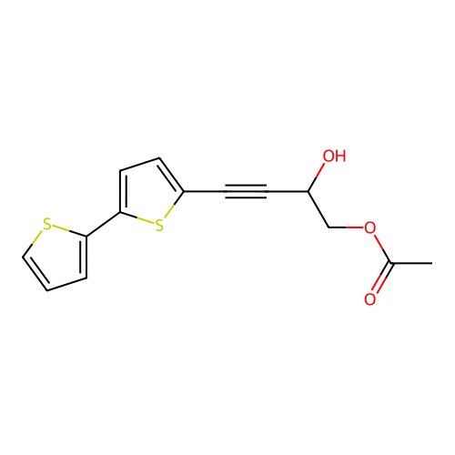 5-(3-Hydroxy-4-acetoxybut-1-ynyl)-2,2'-bithiophene structure