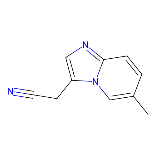 Imidazo(1,2-a)pyridine, 3-cyanomethyl-6-methyl- structure