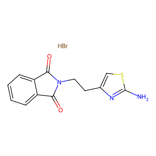 2-[2-(2-amino-1,3-thiazol-4-yl)ethyl]-1H-isoindole-1,3(2H)-dione hydrobromide structure
