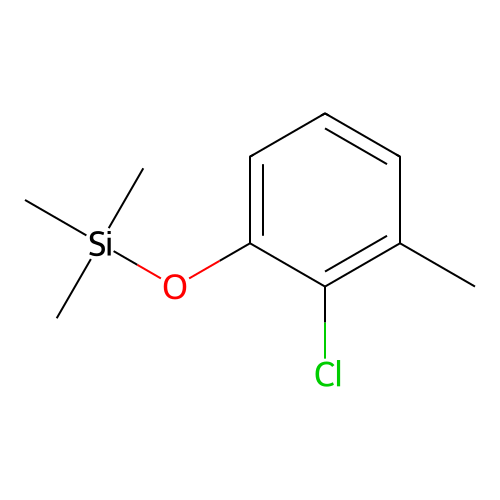 Phenol, 2-chloro-3-methyl, TMS structure