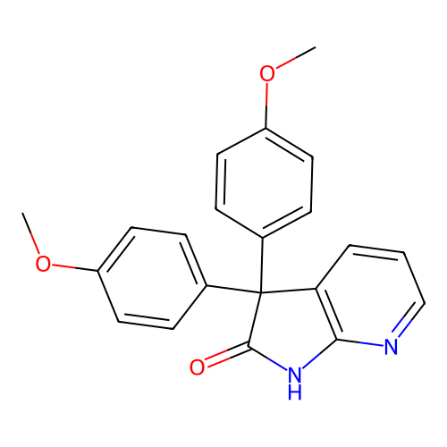 1H-Pyrrolo[2,3-b]pyridin-2(3H)-one, 3,3-di(4-methoxyphenyl)- structure