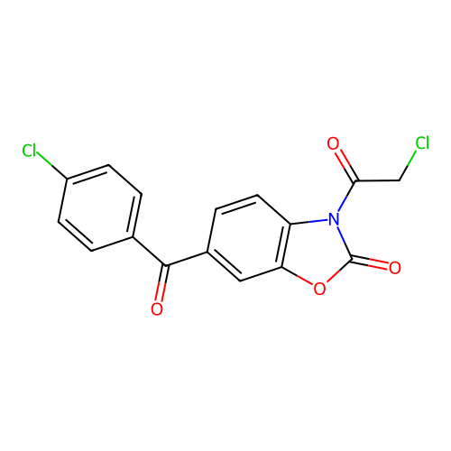 2(3H)-Benzoxazolone, 3-(chloroacetyl)-6-(4-chlorobenzoyl)- structure