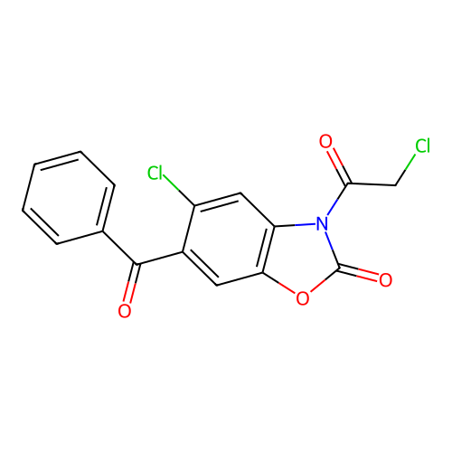 2(3H)-Benzoxazolone, 6-benzoyl-5-chloro-3-(chloroacetyl)- structure