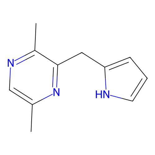 Pyrazine, 2-(2-pyrrylmethyl)-3,6-dimethyl structure
