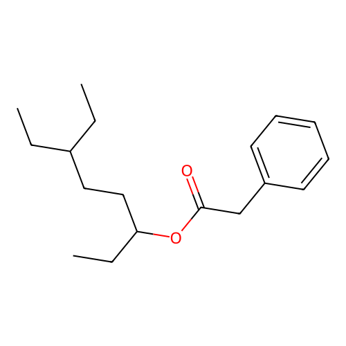 Benzeneacetic acid, 6-ethyl-3-octyl ester structure
