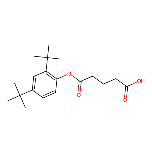 Pentanedioic acid, (2,4-di-t-butylphenyl) mono-ester structure