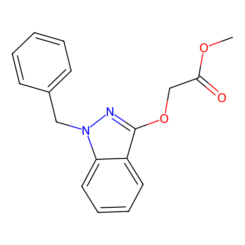 Methyl 2-(1-benzylindazol-3-yl)oxyacetate structure