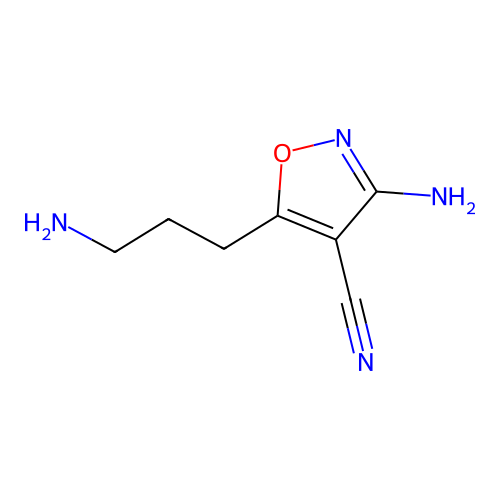 3-Amino-5-(3-aminopropyl)isoxazole-4-carbonitrile structure