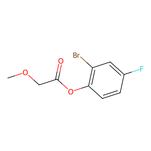 Methoxyacetic acid, 2-bromo-4-fluorophenyl ester structure