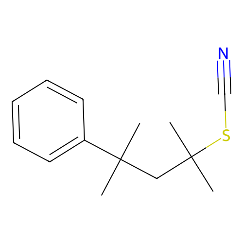 Thiocyanic acid, 1,1,3-trimethyl-3-phenylbutyl ester structure