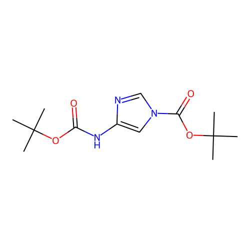 1H-Imidazole-1-carboxylic acid, 4-(t-butoxycarbonylamino)-, t-butyl ester structure