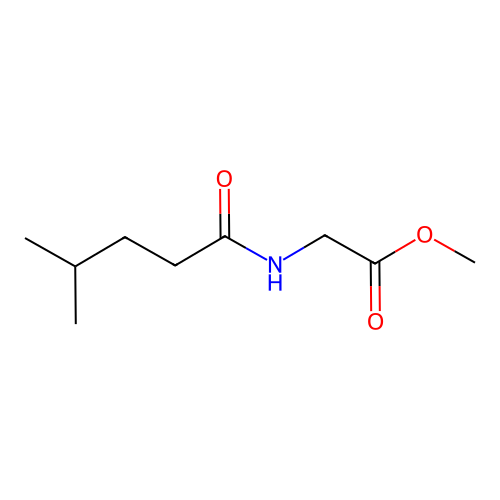 Isovalerylglycine, methyl ester structure