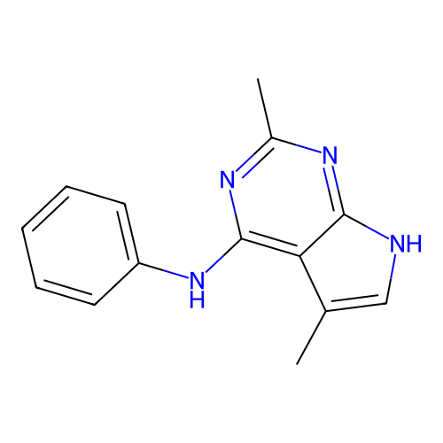 2,5-dimethyl-N-phenyl-7H-pyrrolo[2,3-d]pyrimidin-4-amine structure