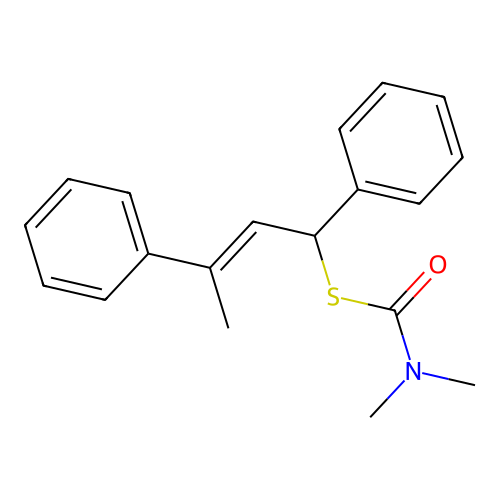 Thiocarbamic acid, N,N-dimethyl, S-1,3-diphenyl-2-butenyl ester structure