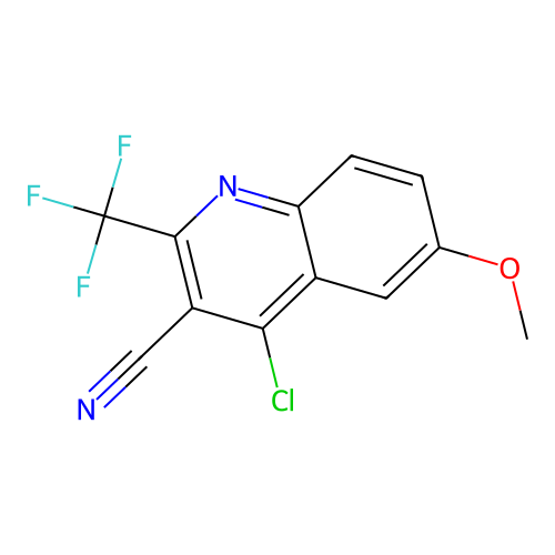 4-Chloro-6-methoxy-2-(trifluoromethyl)quinoline-3-carbonitrile structure