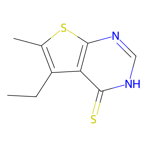 Thieno[2,3-d]pyrimidine-4-thiol, 5-ethyl-6-methyl- structure