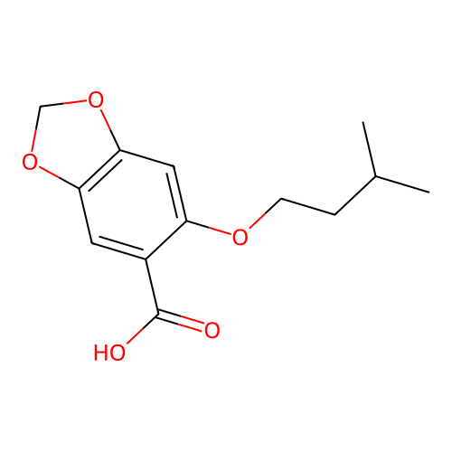 Piperonylic acid, 6-O-[(3,3'-dimethyl)propyl]- structure
