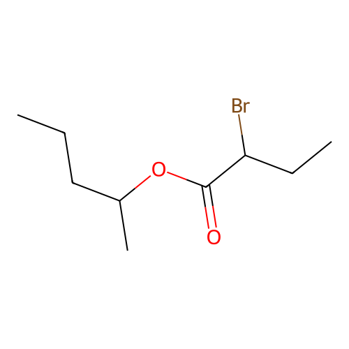 Butanoic acid, 2-bromo-, 1-methylbutyl ester structure