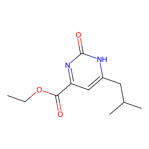 ethyl 6-(2-methylpropyl)-2-oxo-1H-pyrimidine-4-carboxylate structure