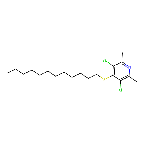 2,6-Lutidine 3,5-dichloro-4-dodecylthio- structure