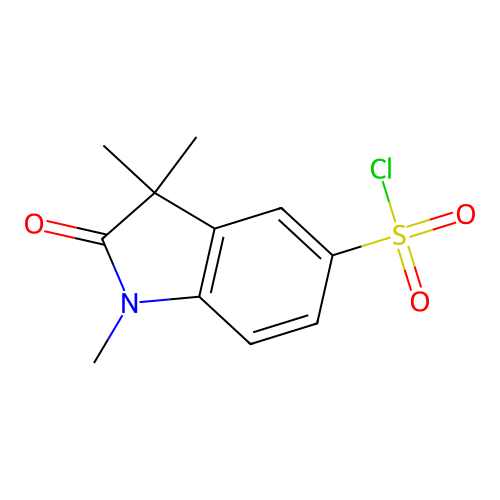 1,3,3-trimethyl-2-oxo-2,3-dihydro-1H-indole-5-sulfonyl chloride structure