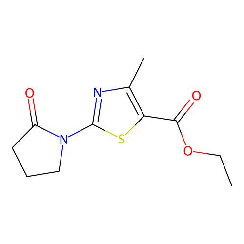 Ethyl 4-methyl-2-(2-oxopyrrolidin-1-yl)-1,3-thiazole-5-carboxylate structure