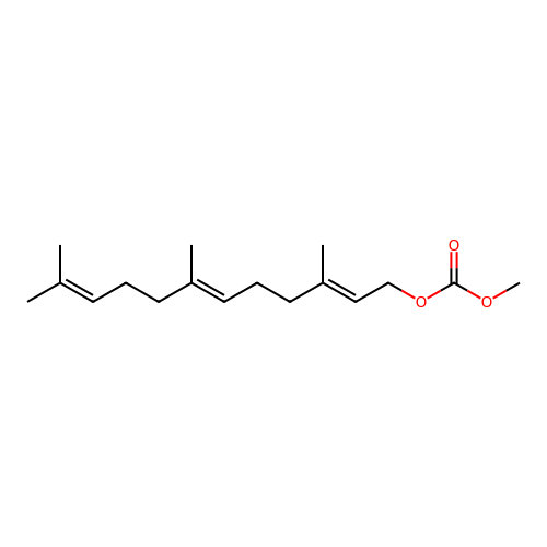 Methyl ((2E,6E)-3,7,11-trimethyl-2,6,10-dodecatrien-1-yl) carbonate structure