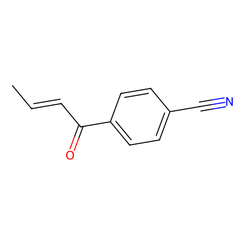 (E)-4-(but-2-enoyl)benzonitrile structure