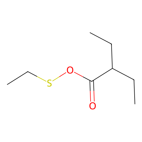 Ethylsulfanyl 2-ethylbutanoate structure