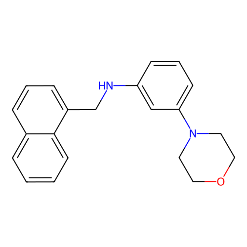 3-morpholino-N-(1-naphthylmethyl)aniline structure