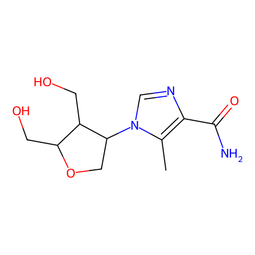 1-(4,5-Bis-hydroxymethyl-tetrahydro-furan-3-yl)-5-methyl-1H-imidazole-4-carboxylic acid amide structure