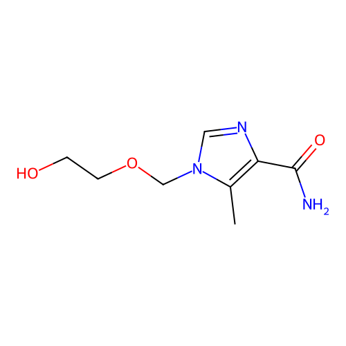 1H-Imidazole-4-carboxamide, 1-((2-hydroxyethoxy)methyl)-5-methyl- structure
