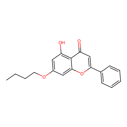 4H-1-Benzopyran-4-one, 7-butoxy-5-hydroxy-2-phenyl- structure