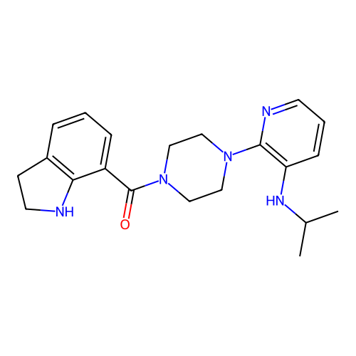 methanone,(2,3-dihydro-1h-indol-7-yl)[4-[3-[(1-methylethyl)amino]-2-pyridinyl]-1-piperazinyl]- structure