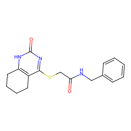 N-benzyl-2-[(2-oxo-5,6,7,8-tetrahydro-1H-quinazolin-4-yl)sulfanyl]acetamide structure